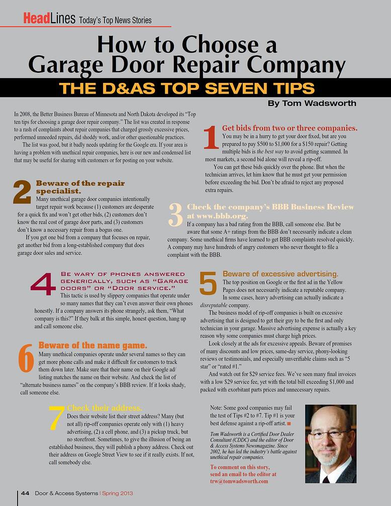 How to choose a garage door repair company (2)